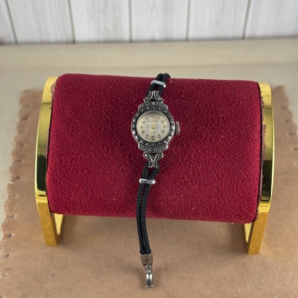 Vintage Elegant 1930s Bucherer Ladies Swiss Made Marcasite Watch .800 Silver main image 4